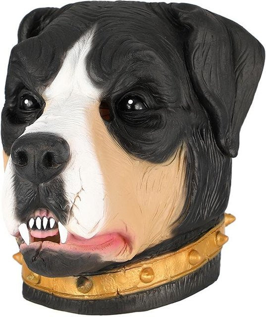 Bear and girl Bulldogge Latexmaske, schwarz, One size fits all adults - Bild 1