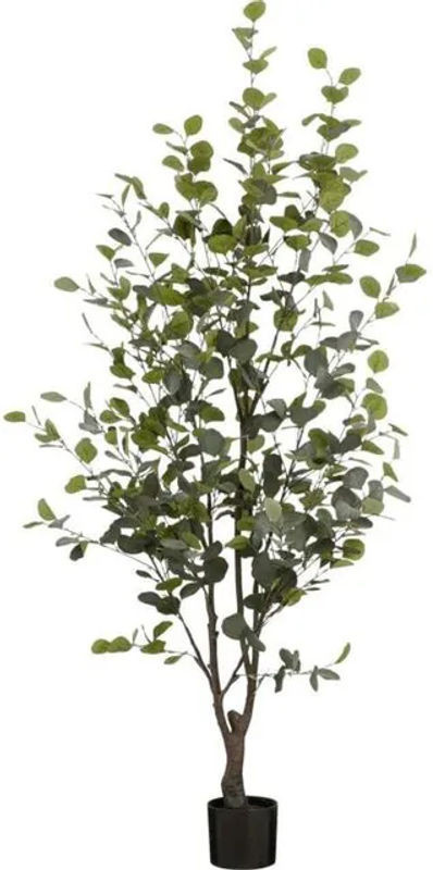 Mica Decorations Künstlicher Eukalyptusbaum in Grün, Eingetopfte Kunstpflanze aus Textil und Kunststoff, Höhe: 180 cm - Bild 1