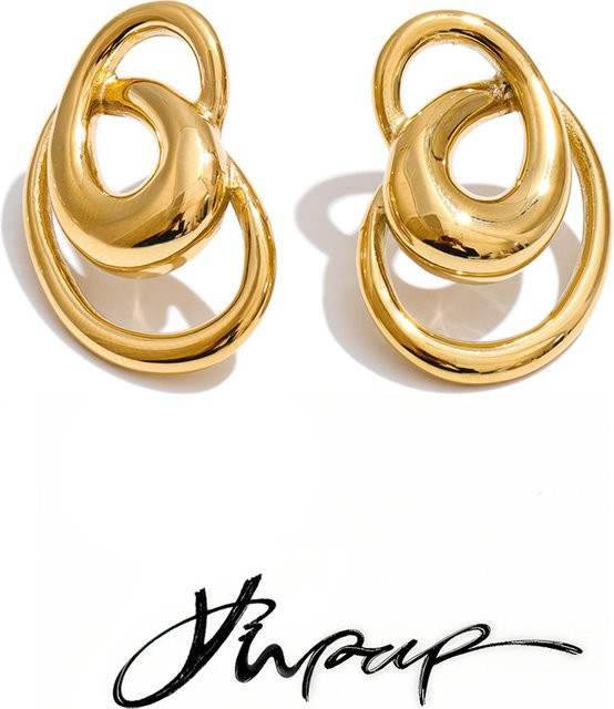 Yhpup Ohrstecker Edelstahl, Gold, Unisex - Bild 1