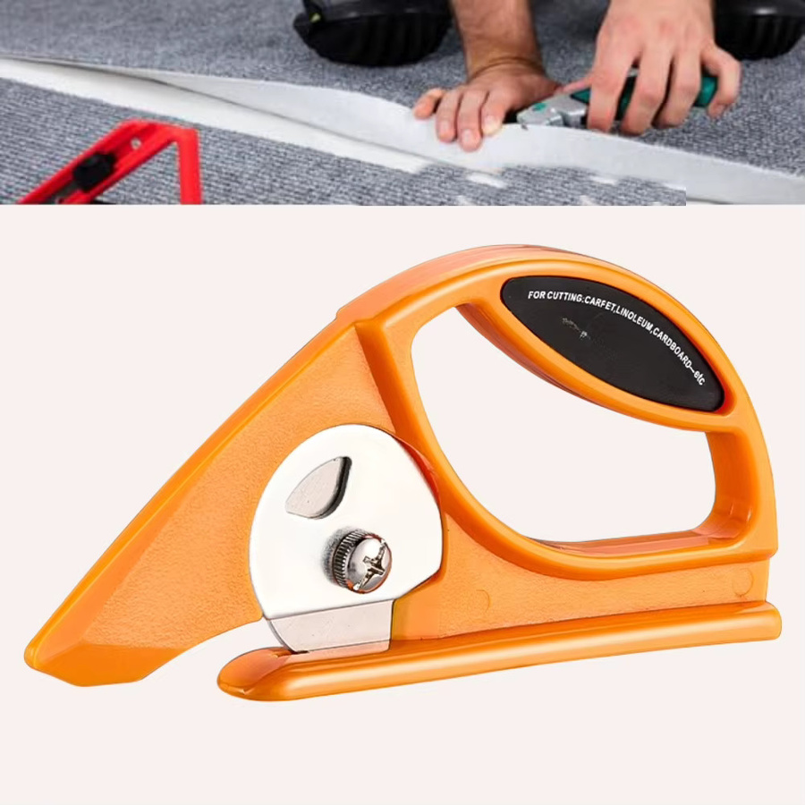 VIBRATITE Rollenschneider 45 mm in Orange mit ergonomischem Griff für Teppich, Leder, Tapeten und Pappe - Bild 4