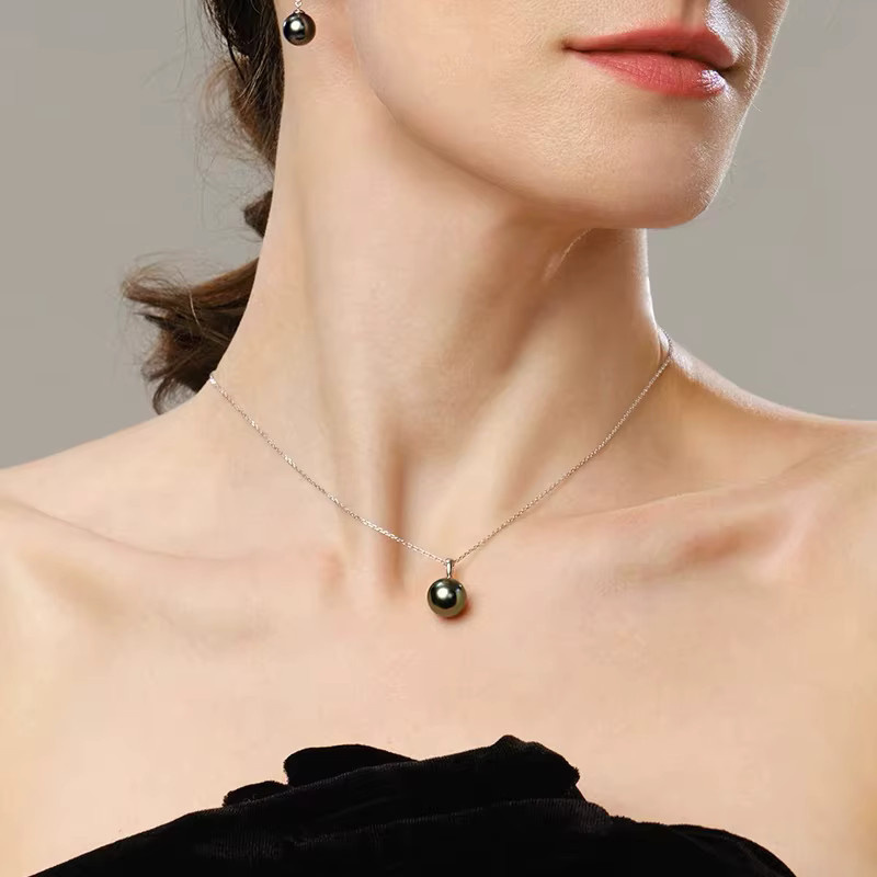 Anhänger 925 Silber, schwarze Tahiti-Perle, Damen - Bild 3