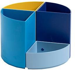 Exacompta Stifteköcher The Quarter Bee Blue, modulare Kreisform aus Kunststoff, mehrfarbig, B/T/H: 12,0 x 12,0 x 8,3 cm - Bild 3