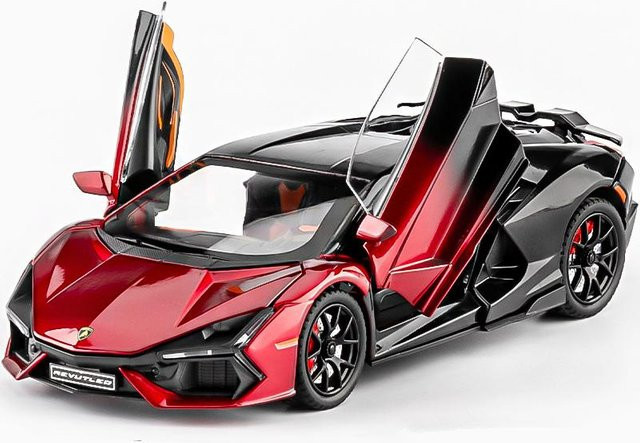 Fourall- Model Cars Lamborghini Revuelto Sportwagenmodell, 1:24, Metall, Rot, mit Licht und Sound - Bild 1