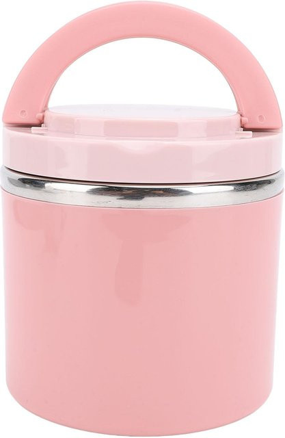 Koogeelife Frühstücks-Lunchbox aus Edelstahl mit Griff und Deckel, auslaufsicher, Weiß, Volumen: 630 ml, B/T/H: 12 x 12 x 12 cm - Bild 1