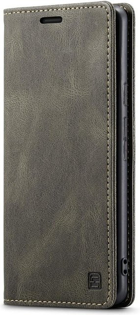 Luxuriöses Leder-Flip-Case mit Magnetverschluss und Kartensteckplatz für Huawei P30, P30 Lite, P50 und P50 Pro in Kaffeebraun - Bild 1