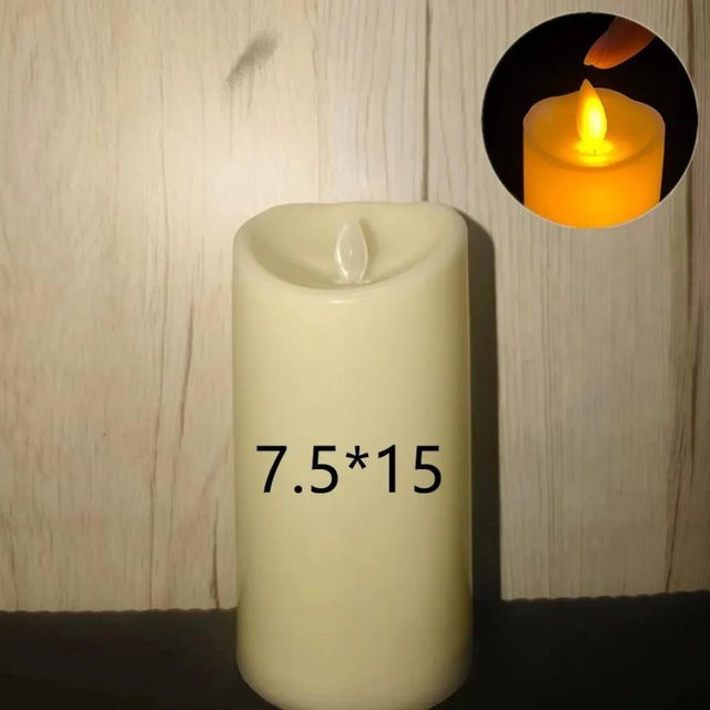 OuuZuu Flammenlose LED-Votivkerzen in Weiß mit beweglichem Docht, batteriebetriebene elektrische Kerzen für Hochzeit und Party, Höhe: 15 cm, Durchmesser: 7,5 cm - Bild 1