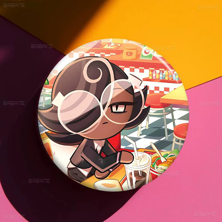 Potdemiel Brosche, Runde Cartoon Pins, 32/44/58mm - Bild 3