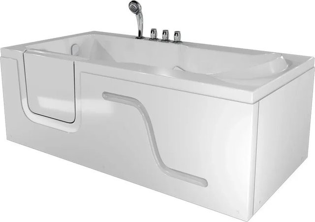 AcquaVapore Seniorenwanne mit Tür S17-TH-R in Weiß aus Acryl, B/T/H: 150 x 75 cm - Bild 1