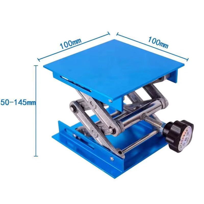 Manuelle Hebeplattform von JIGHOLE aus Aluminiumlegierung in Blau, höhenverstellbarer Labortisch für Holzbearbeitung und Gravur - Bild 1
