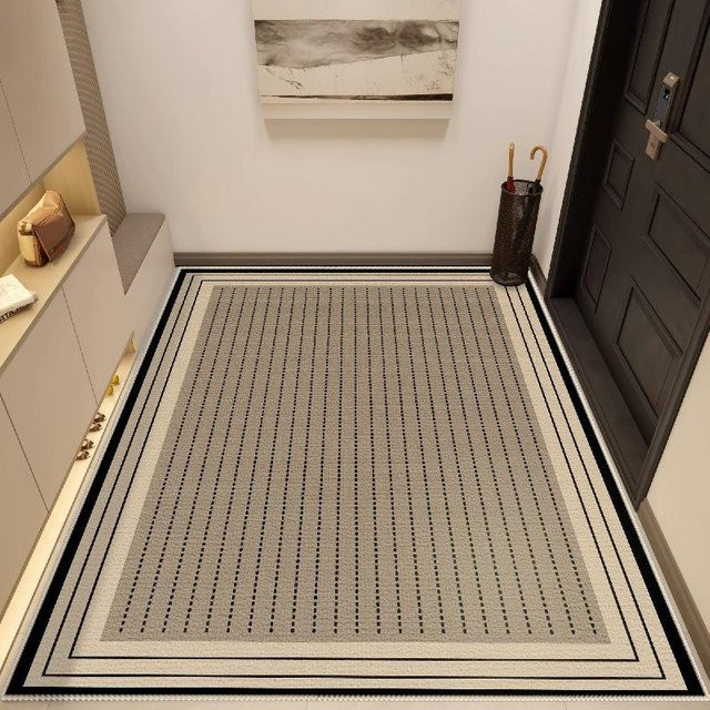 Schmutzabweisende und waschbare Eingangstürmatte in Grau, rutschfeste Fußmatte aus Polyester, B/B: 90 x 60 cm - Bild 1