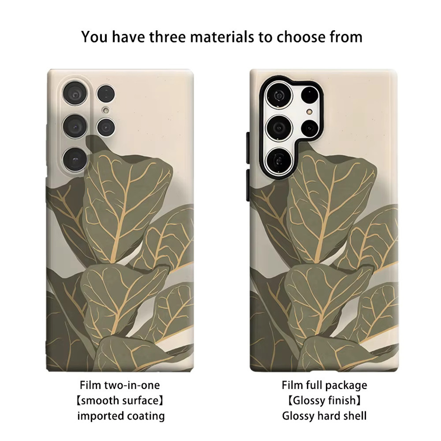 Stoßfeste Handyhülle im Geigenblatt-Feigenadern Design für Samsung Galaxy S26 S25 S24 S23 Ultra Plus mit robuster Doppelschicht-Rückabdeckung - Bild 2