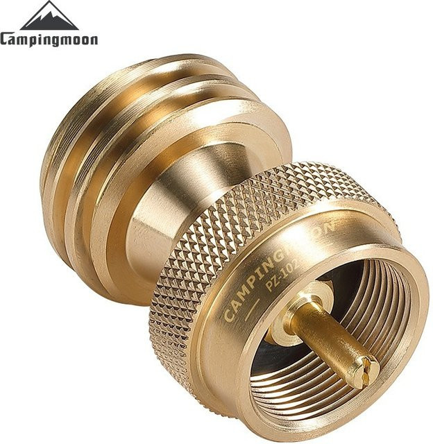 CAMPINGMOON QCC1 Messing-Adapter für Propanflaschen und Gasflaschen, Goldfarben - Bild 1