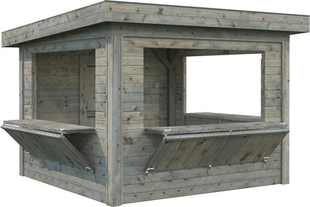 Palmako Marktstand Lenna Set 306 aus Fichtenholz in Grau, tauchgrundiert, B/T/H: 300 x 300 x 245 cm - Bild 1