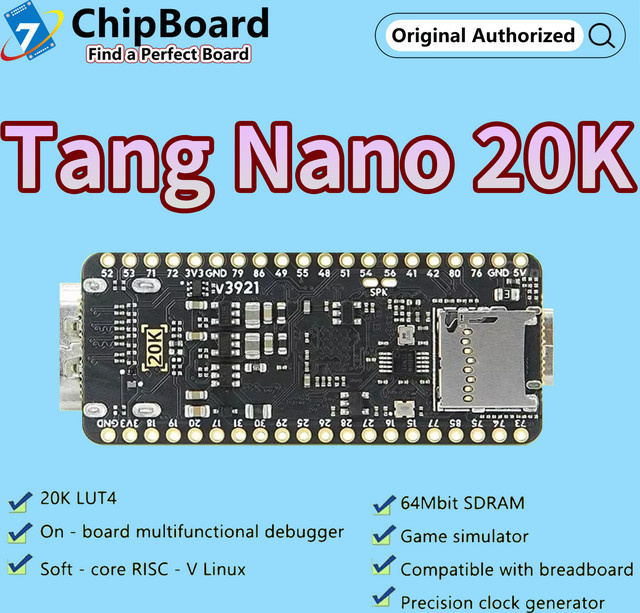 Sipeed Tang Nano 20K FPGA-Board RISC-V Linux Open-Source-Emulator Retro-Spielekonsole in Schwarz - Bild 1