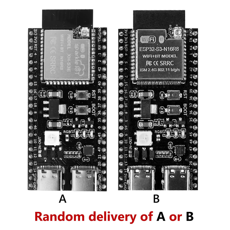 Shunmaii ESP32-S3 Dual Type-C Entwicklungsboard mit WiFi-Erweiterungsplatine und 2,4G WLAN-Modul in Schwarz - Bild 6