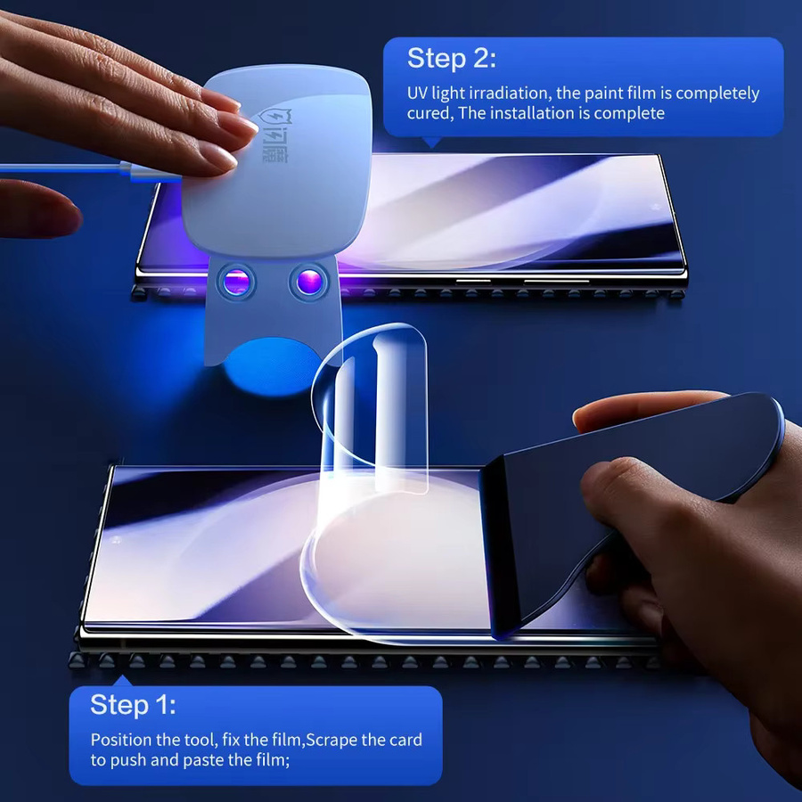SmartDevil UV-Displayschutzfolie für Samsung S25 Ultra, S25 und S24 Ultra, transparent, Soft Film mit Anti-Fingerabdruck-Funktion - Bild 4