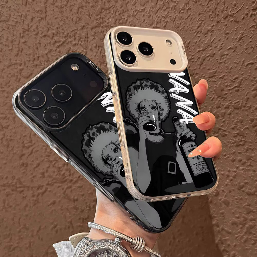 Stoßfeste iPhone Handyhülle im japanischen Anime NANA Musik Design in Schwarz - Bild 2