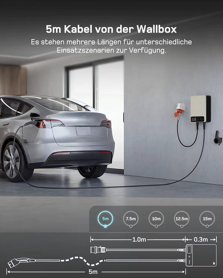 dé Wallbox 11kW Typ 2 Ladestation mit Tuya Smart App-Steuerung und Wi-Fi, Weiß - Bild 6