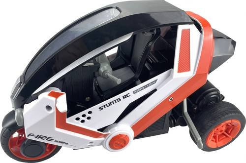 RC Einsteiger Stunt Motorrad in Orange und Weiß im Maßstab 1:8 inklusive Akku, Ladekabel und Lichteffekt - Bild 1