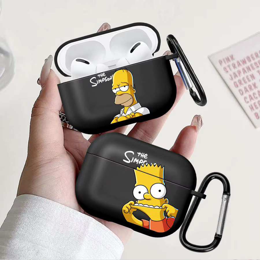 Schutzhülle im Simpson-Design für Apple AirPods Pro und AirPods 4, Farbe: Schwarz - Bild 3