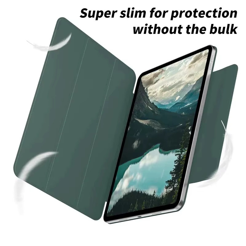 Magnetische Schutzhülle für Apple iPad Pro 11 und 12,9 sowie iPad Air 4 5 6 7 und iPad Mini 6 mit abnehmbarem Magnetverschluss in Weiß und Grün - Bild 3