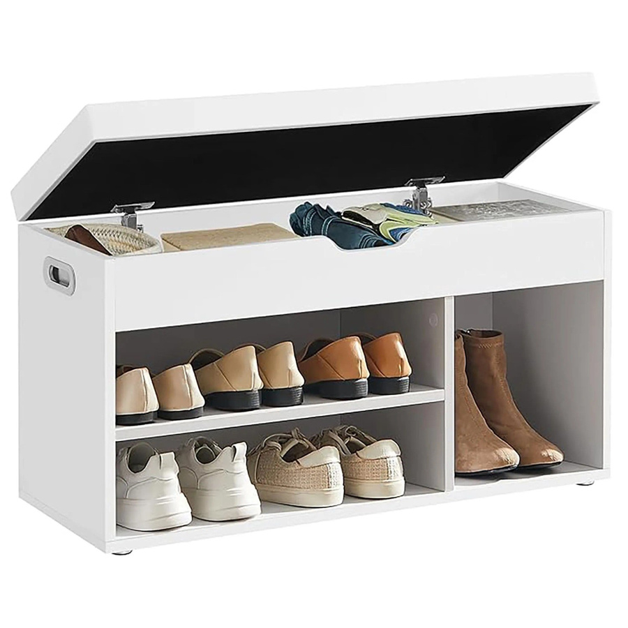 Songmics Schuhbank Custos mit Kissen und 3 Fächern in Weiß - Bild 2