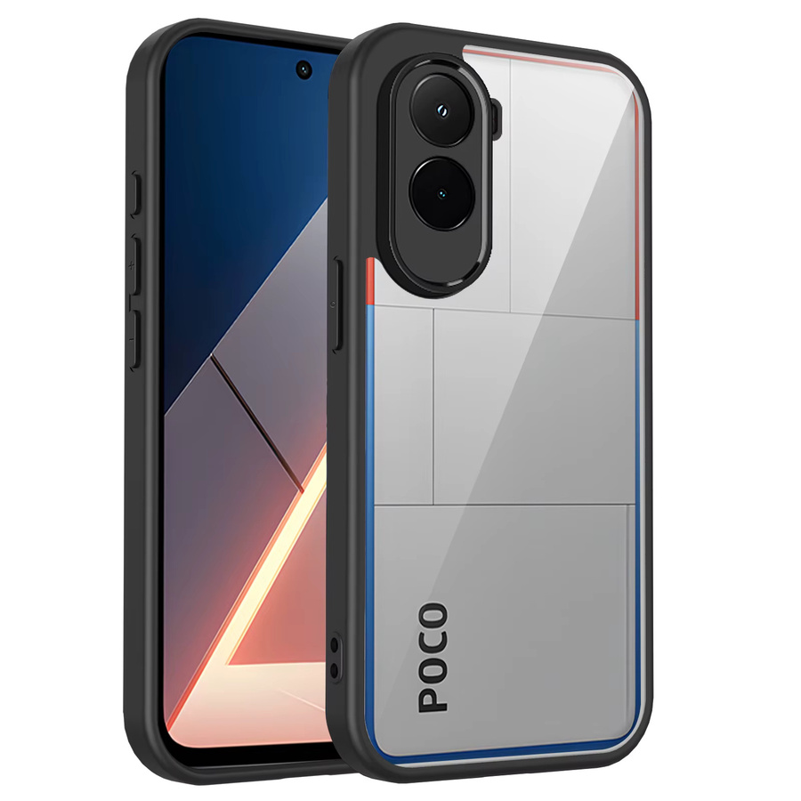 Xiaomi Poco M7 4G und Poco M7 Plus Handyhülle mit matter Rückseite und Luftpolster-Silikon-Bumper in Transparent oder Purple - Bild 3