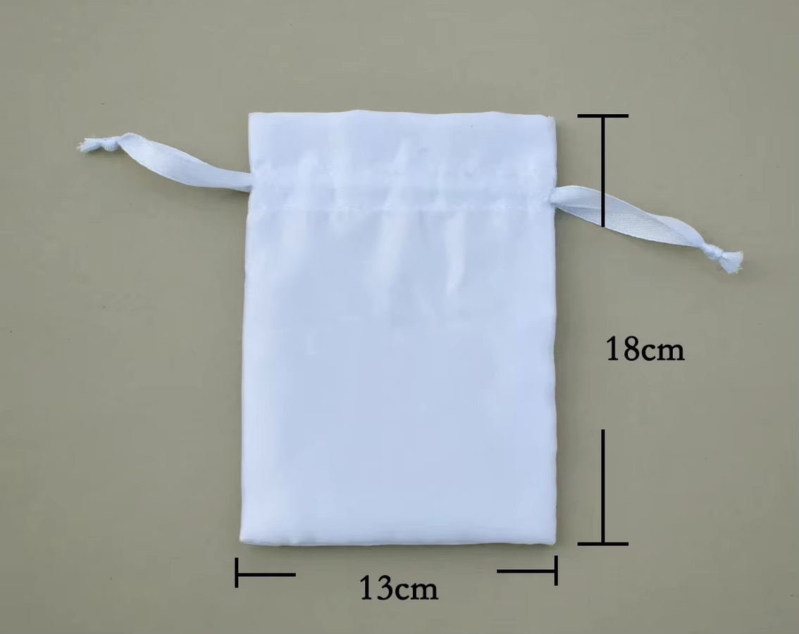 5 Stück Umrah Mubarak Geschenktüten aus weißem Satin mit Kordelzug für Ramadan und Eid Al-Fitr - Bild 2
