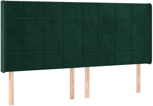 vidaXL Kopfteil mit Ohren in Dunkelgrün aus Samt, B/H/T: 183 x 118 x 16 cm - Bild 1