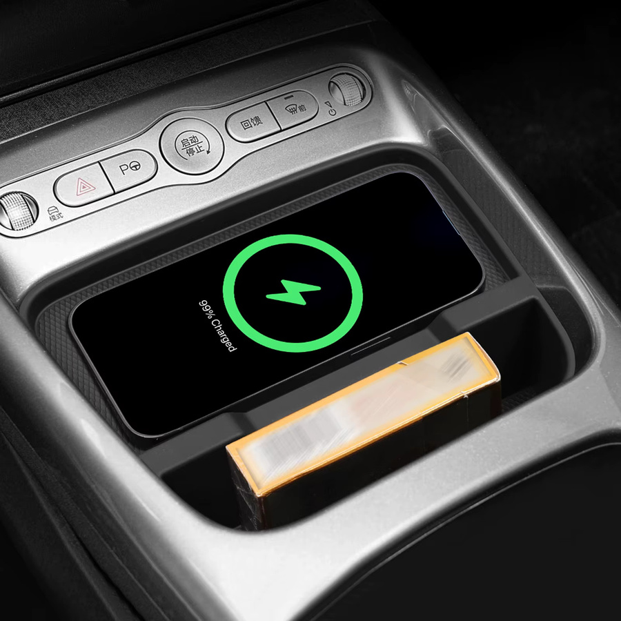 LUCKEASY Kabelloses Ladepad für BYD Dolphin 2025-2026 Intelligent Driving Edition, Auto-Handy-Ladegerät und Schutzmatte in Schwarz - Bild 6