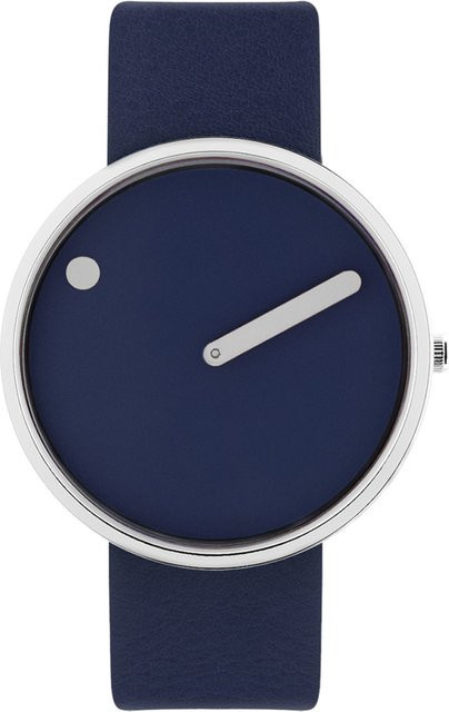 Picto Armbanduhr, Quarz, Edelstahl, Leder, 40 mm, Unisex, Blau - Bild 1