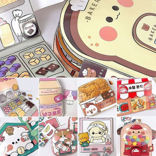 Buntes Waffel Buch, Spielzeug, mit Aufkleber - Bild 1