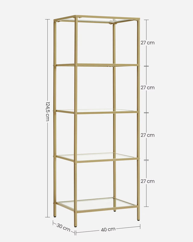 VASAGLE Badezimmerregal als Standregal aus Metall in Gold, modern und glänzend - Bild 4