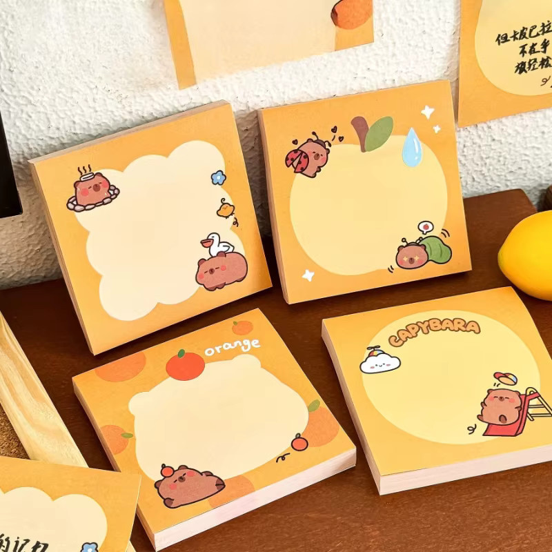 Niedriger Capybara Notizblock mit Herz-Design für Schule und Büro, Mehrfarbig - Bild 2