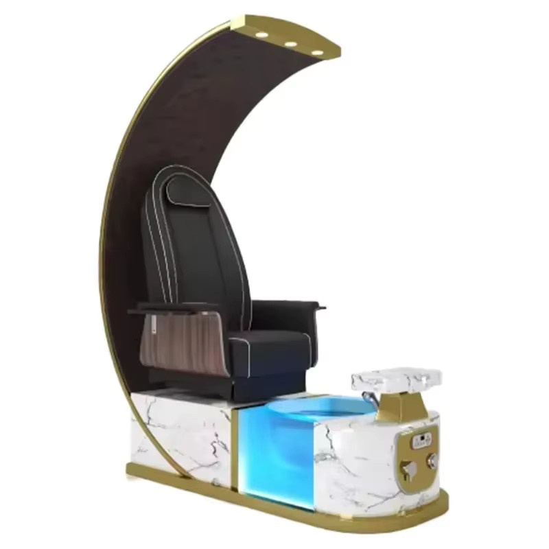 YUNLU Luxus Pediküre-Massagestuhl für Salon und Spa mit Fußbadbecken und LED Lichttherapie in Schwarz und Multicolour - Bild 3
