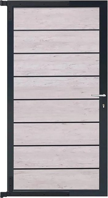 T & J Sichtschutztor Gotland für Sichtschutzzaun in Sand/Anthrazit, Breite: 90 cm, Höhe: 175 cm - Bild 1