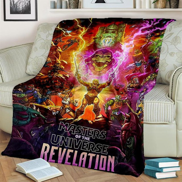He Man Masters of the Universe Cartoon-Decke, weiche Überwurfdecke aus Polyester, Mehrfarbig, B x T: 150 x 180 cm - Bild 1