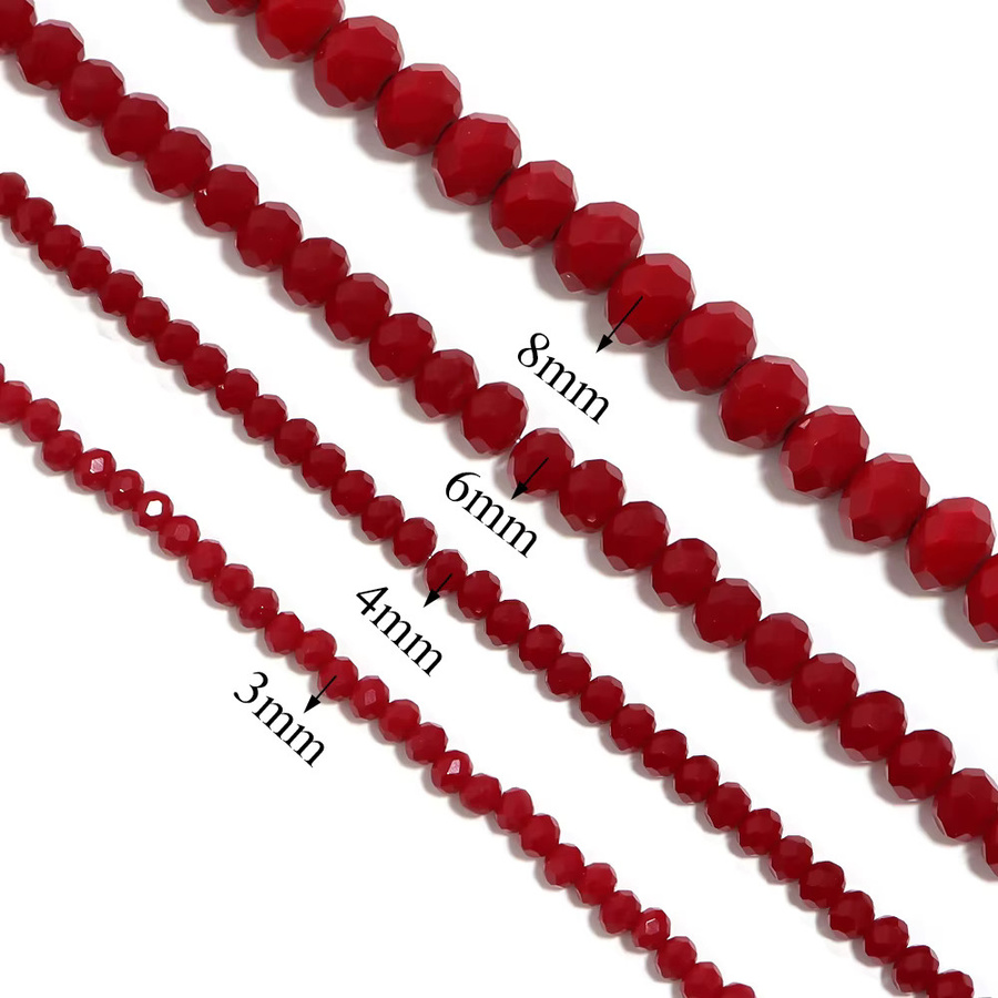 Kristallperle, rote facettierte Glasperle, Unisex - Bild 6