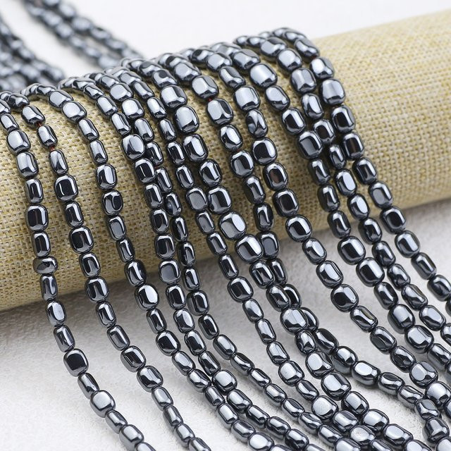 JHNBY Perlen Schwarz Hämatit, 8/10mm, Spacer, Charms, Armbänder - Bild 1