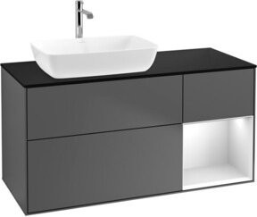 V&B Waschtischunterschrank Finion Wandbeleuchtung Anthrazit lackiert B: 120 cm, T: 50,1 cm, H: 50,1 cm - Bild 1