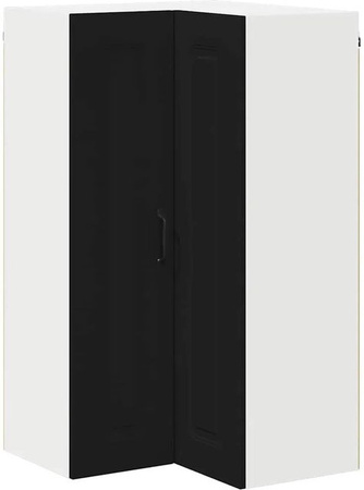 vidaXL Küchenwandschrank in Schwarz, Wandmontage, minimalistisches Design mit Scharniertüren, B/T/H: 57 x 57 x 100 cm