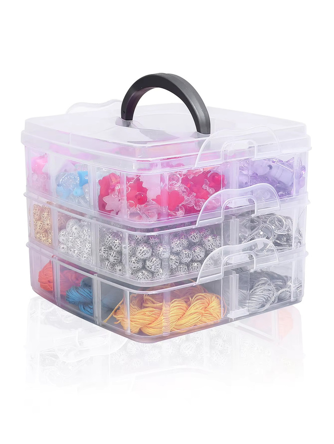 Louleur Transparente Kunststoff Schmuckbox als Multifunktionale Aufbewahrungsbox für kleine Artikel - Bild 2