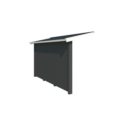 Lasita Maja Schleppdach mit Seitenwand in Grau, B/H: 280 x 90 cm - Bild 3