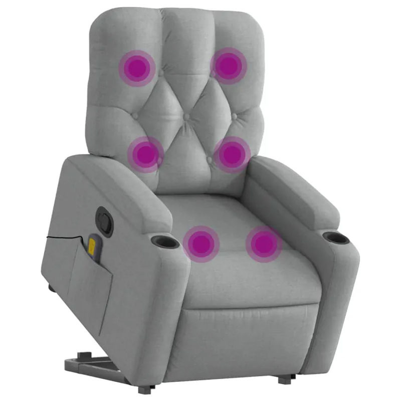 Vidaxl Massagesessel mit Aufstehhilfe in Grau aus Stoff - Bild 5
