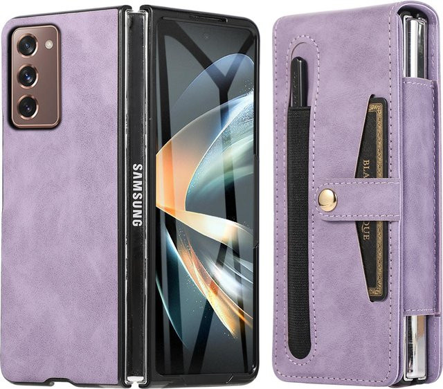 Samsung Galaxy Z Fold5 Hülle mit Gürtelclip und S Pen Halterung in Lila - Bild 1