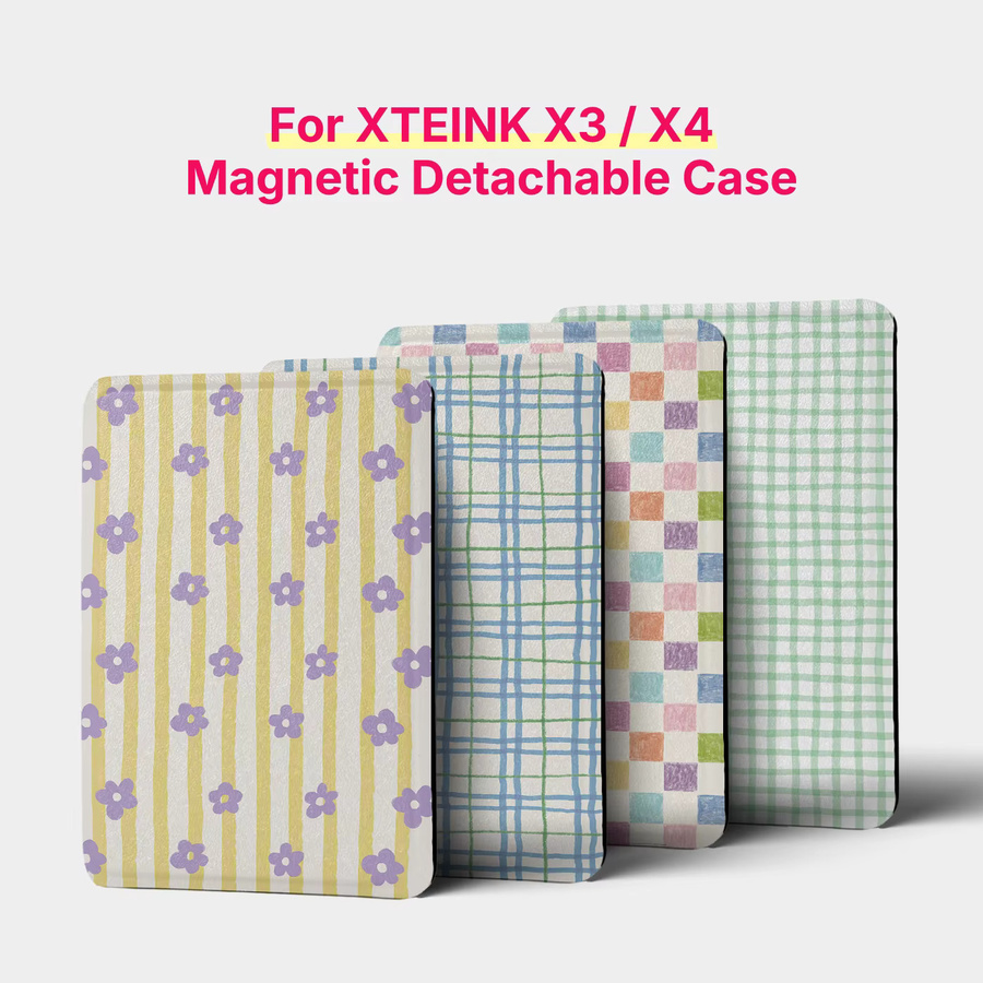 Murmole Floral Stripe magnetische und abnehmbare Schutzhülle passend für XTEINK X3 und X4 in Transparent/Multicolor - Bild 1