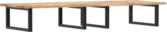 vidaXL Waschbeckenregal zur Wandmontage aus Stahl und Akazienholz in Schwarz-braun - Bild 1