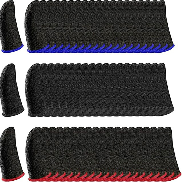 Mosizave Gaming Finger Sleeves für Mobile Gaming, atmungsaktiv und schweißresistent, Farben: Rot und Schwarz, 20 oder 40 Stück - Bild 1
