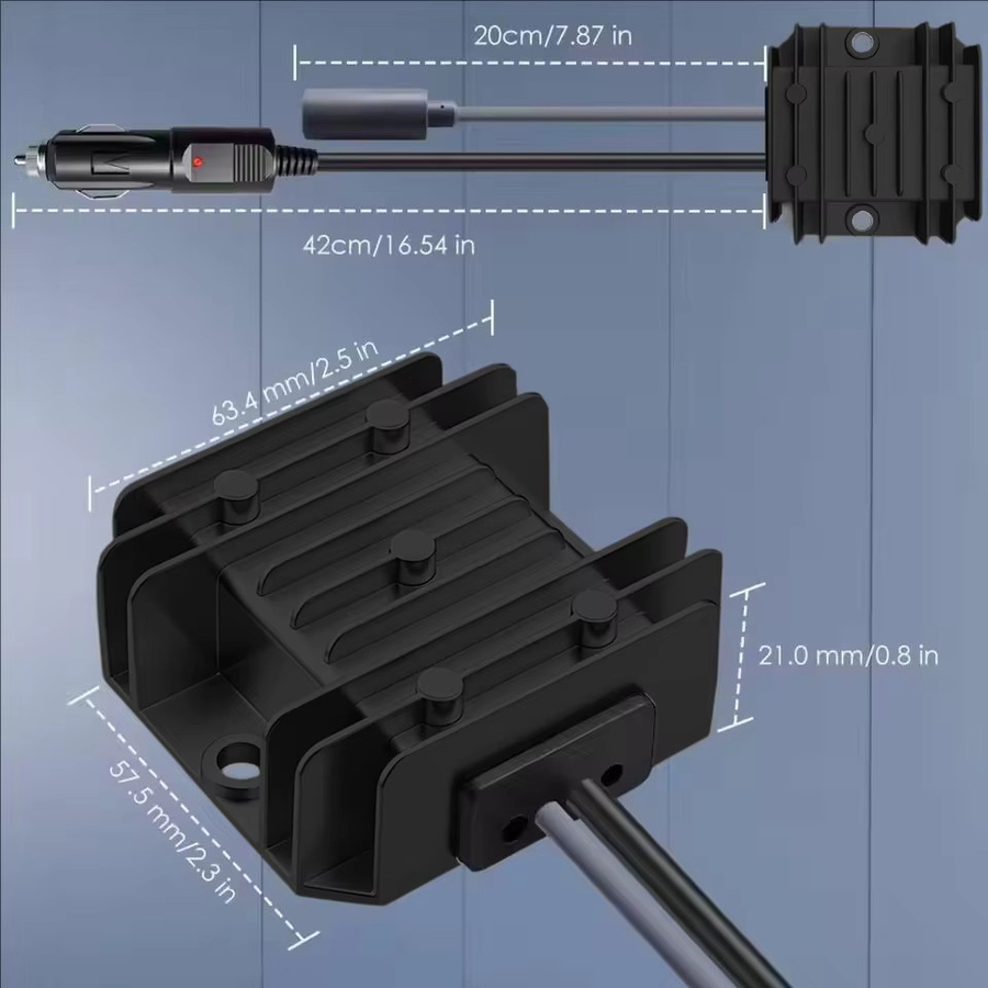 GYVRM Boost-Konverter Zigarettenanzünder-Netzteil DC 12 V/24 V auf 48 V, 2 A, Schwarz - Bild 3