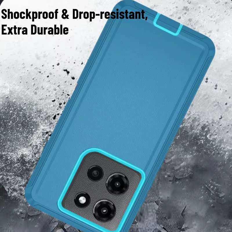 OTT-BOX Robuste Schutzhülle mit Gürtelclip für Android Smartphones, Stoßfeste Abdeckung in Blau - Bild 3
